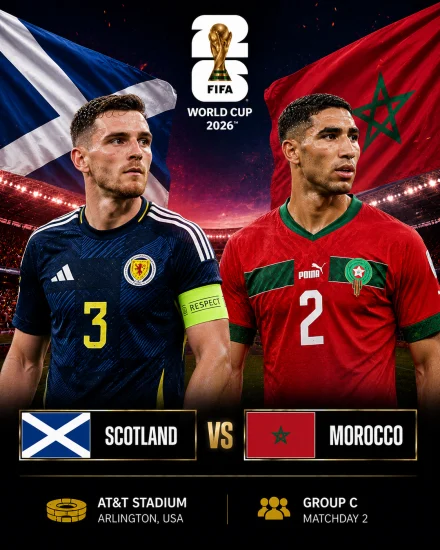 اهداف مباراة المغرب واسكتلندا كاس العالم 2026